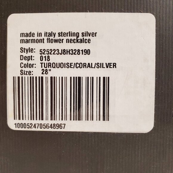GUCCI NECKLACE MARMONT FLOWER TURQUOISE HORNS STERLING SILVER - Picture 12 of 13